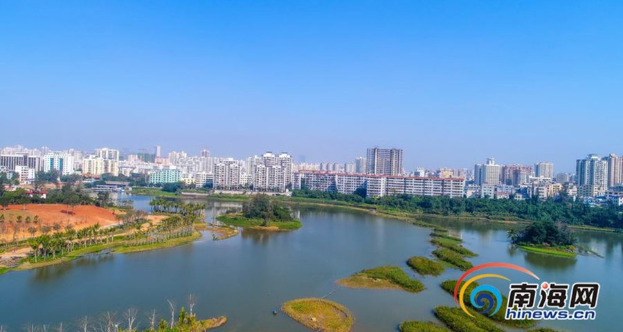 美景如畫(huà)！航拍海口最大濕地公園——美舍河鳳翔濕地公園